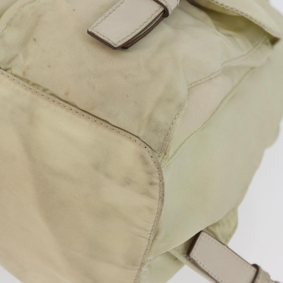 PRADA Backpack Nylon Ivory Silver Auth 173920