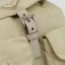 PRADA Backpack Nylon Ivory Silver Auth 173920-22