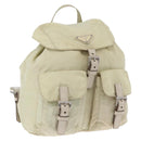 PRADA Backpack Nylon Ivory Silver Auth 173920-1