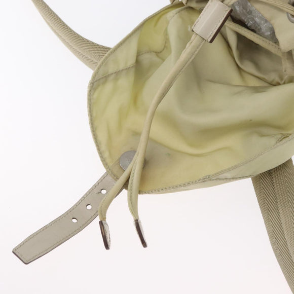 PRADA Backpack Nylon Ivory Silver Auth 173920