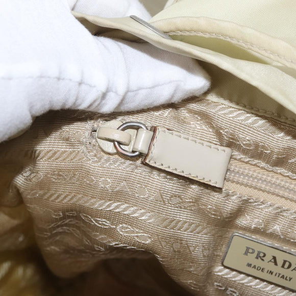 PRADA Backpack Nylon Ivory Silver Auth 173920