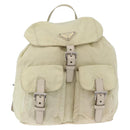 PRADA Backpack Nylon Ivory Silver Auth 173920-13