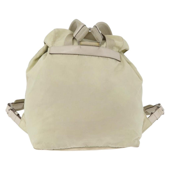 PRADA Backpack Nylon Ivory Silver Auth 173920
