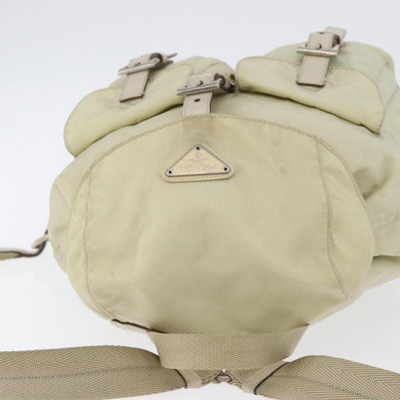 PRADA Backpack Nylon Ivory Silver Auth 173920