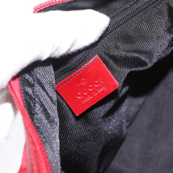 GUCCI GG Canvas Shoulder Bag Red Gold 001 4204 3444 Auth 173921