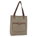 GUCCI GG Supreme Web Sherry Line Tote Bag PVC Beige Red 39 02 003 Auth 173923-1