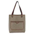 GUCCI GG Supreme Web Sherry Line Tote Bag PVC Beige Red 39 02 003 Auth 173923-13