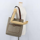 GUCCI GG Supreme Web Sherry Line Tote Bag PVC Beige Red 39 02 003 Auth 173923-21