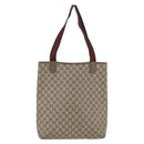 GUCCI GG Supreme Web Sherry Line Tote Bag PVC Beige Red 39 02 003 Auth 173923-2