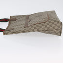GUCCI GG Supreme Web Sherry Line Tote Bag PVC Beige Red 39 02 003 Auth 173923-4