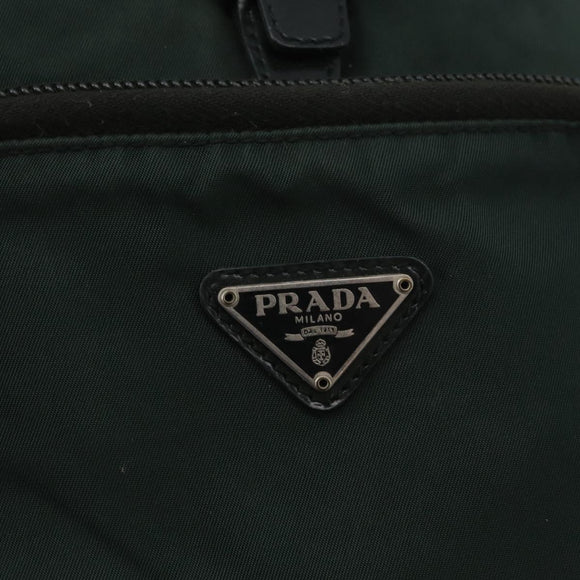 PRADA Backpack Nylon Green Silver Auth 173925