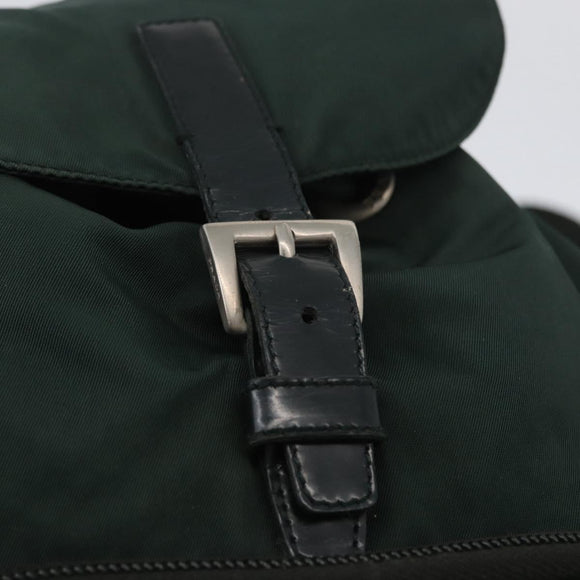 PRADA Backpack Nylon Green Silver Auth 173925
