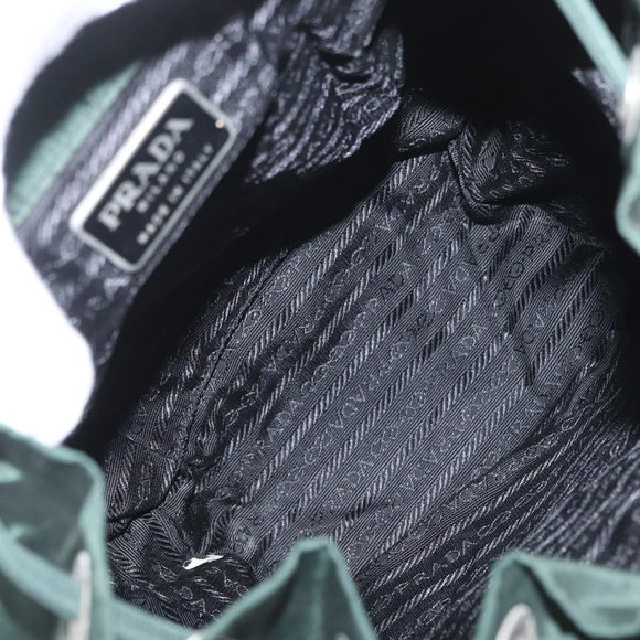 PRADA Backpack Nylon Green Silver Auth 173925