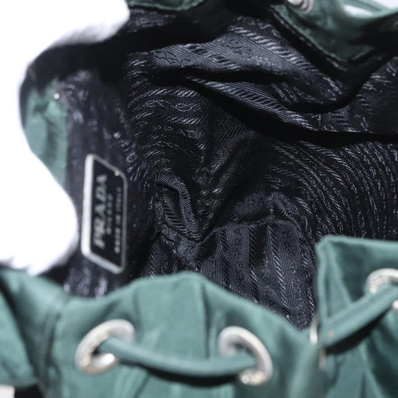 PRADA Backpack Nylon Green Silver Auth 173925