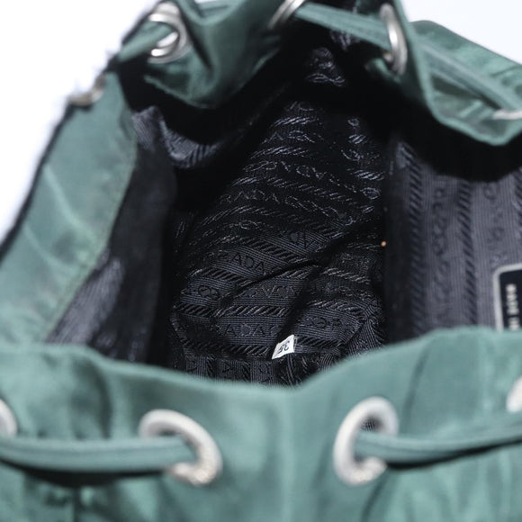 PRADA Backpack Nylon Green Silver Auth 173925