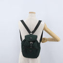 PRADA Backpack Nylon Green Silver Auth 173925-25