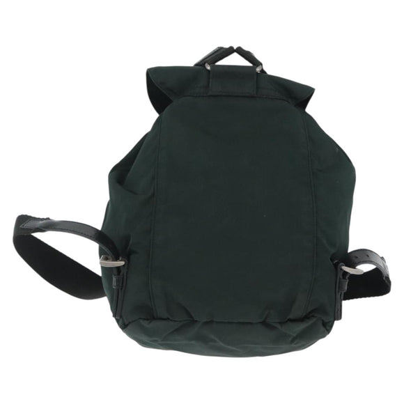 PRADA Backpack Nylon Green Silver Auth 173925