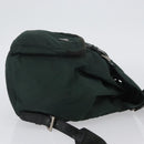 PRADA Backpack Nylon Green Silver Auth 173925-3
