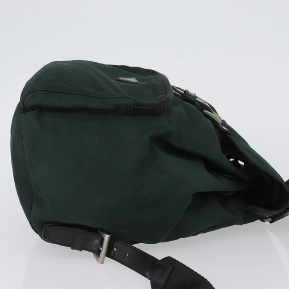PRADA Backpack Nylon Green Silver Auth 173925