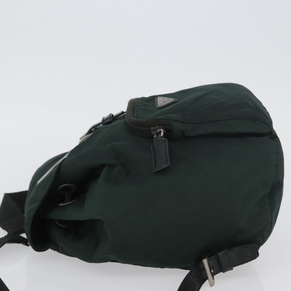 PRADA Backpack Nylon Green Silver Auth 173925