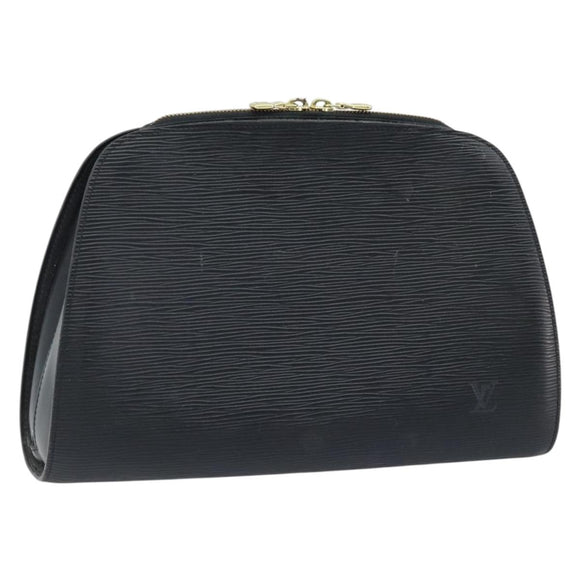 LOUIS VUITTON Epi Dauphine GM Cosmetic Pouch Black M48432 LV Auth 173926