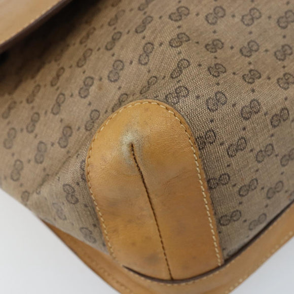 GUCCI Micro GG Supreme Shoulder Bag PVC Beige Gold Auth 173930