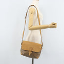 GUCCI Micro GG Supreme Shoulder Bag PVC Beige Gold Auth 173930-23