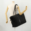 PRADA Boston Bag Nylon Black Silver Auth 173934-24