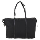 PRADA Boston Bag Nylon Black Silver Auth 173934-13