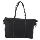 PRADA Boston Bag Nylon Black Silver Auth 173934-2