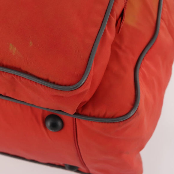 PRADA Sports Boston Bag Nylon 2way Orange Silver Auth 173935