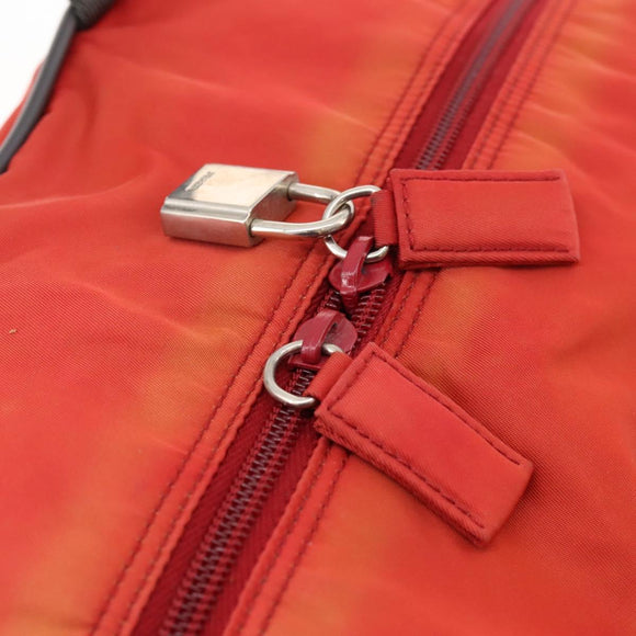 PRADA Sports Boston Bag Nylon 2way Orange Silver Auth 173935