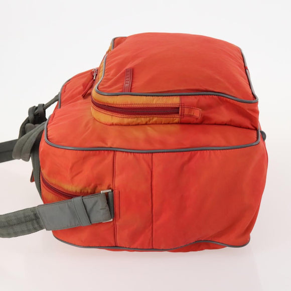 PRADA Sports Boston Bag Nylon 2way Orange Silver Auth 173935