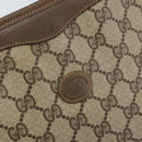 GUCCI GG Supreme Clutch Bag PVC Beige Gold 97 01 038 Auth 173939-17