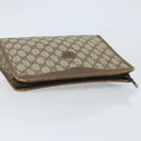 GUCCI GG Supreme Clutch Bag PVC Beige Gold 97 01 038 Auth 173939-5