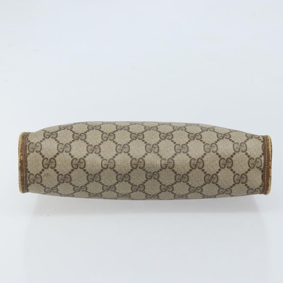GUCCI GG Supreme Clutch Bag PVC Beige Gold 97 01 038 Auth 173939