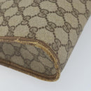 GUCCI GG Supreme Clutch Bag PVC Beige Gold 97 01 038 Auth 173939-14