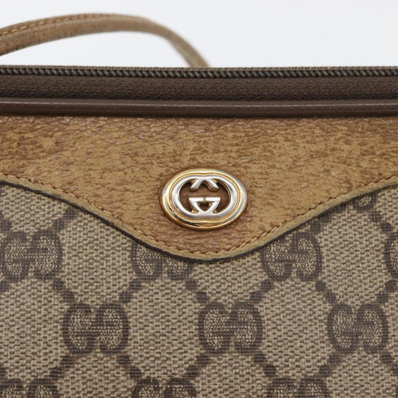 GUCCI GG Supreme Shoulder Bag PVC Beige Gold 97 02 068 Auth 173940