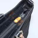 GUCCI Bamboo Hand Bag Canvas Black Silver 000 1998 0540 Auth 173942-10