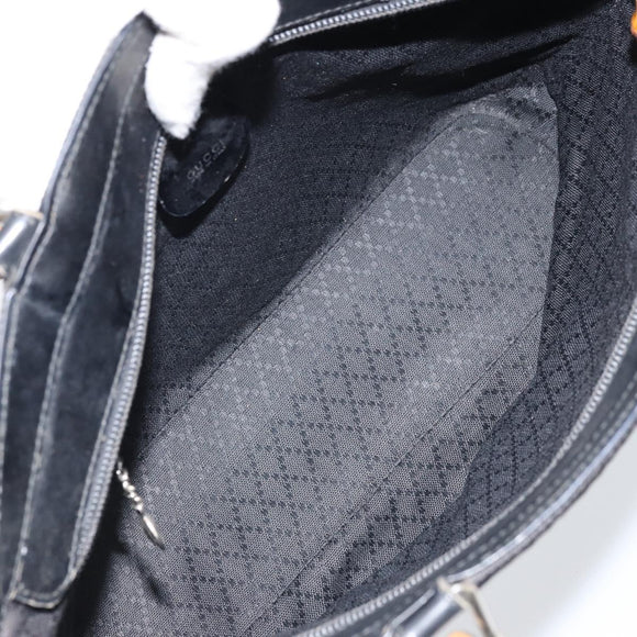 GUCCI Bamboo Hand Bag Canvas Black Silver 000 1998 0540 Auth 173942