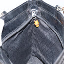 GUCCI Bamboo Hand Bag Canvas Black Silver 000 1998 0540 Auth 173942-18