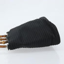 GUCCI Bamboo Hand Bag Canvas Black Silver 000 1998 0540 Auth 173942-4