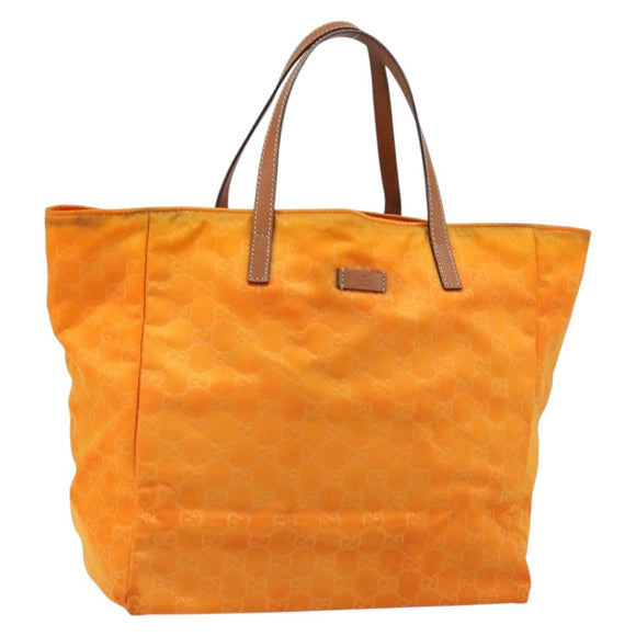 GUCCI GG Canvas Draagtas Nylon Oranje 282439 Auth 173944