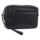GUCCI GG Canvas Clutch Bag Black Gold 018 3754 3642 Auth 173949-1