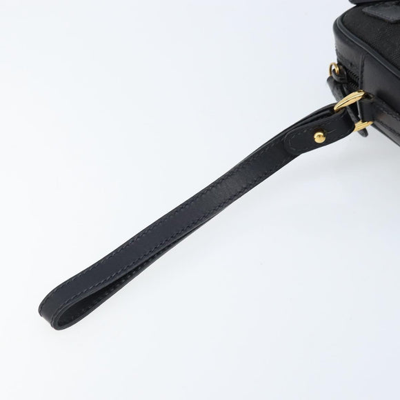 GUCCI GG Canvas Clutch Bag Black Gold 018 3754 3642 Auth 173949
