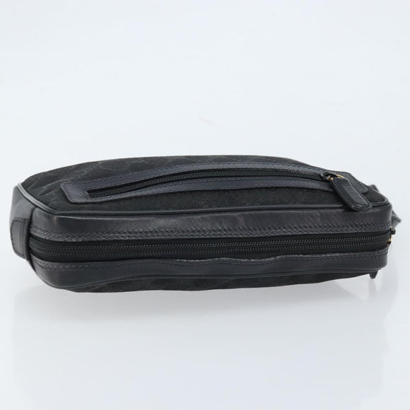 GUCCI GG Canvas Clutch Bag Black Gold 018 3754 3642 Auth 173949
