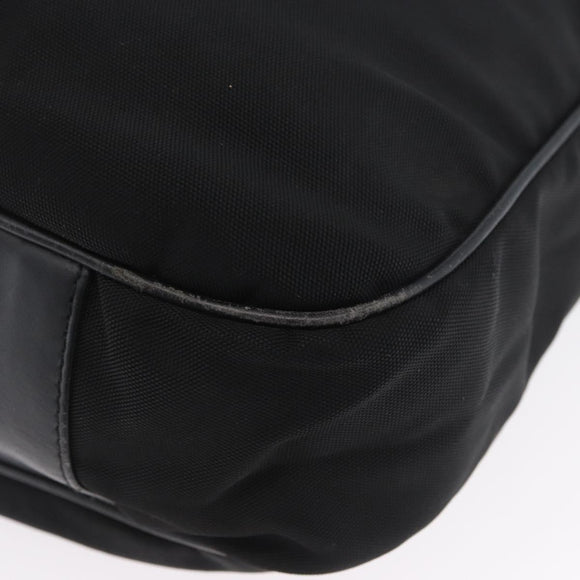 GUCCI Bamboo Shoulder Bag Nylon Black Silver 001 1577 Auth 173951
