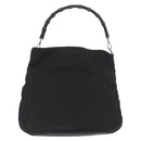 GUCCI Bamboo Shoulder Bag Nylon Black Silver 001 1577 Auth 173951-2
