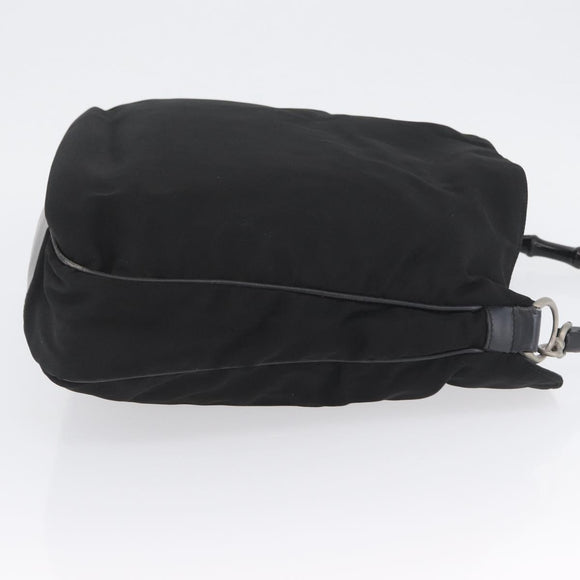 GUCCI Bamboo Shoulder Bag Nylon Black Silver 001 1577 Auth 173951
