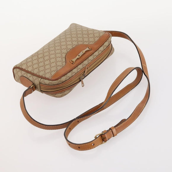 CELINE Macadam Canvas Shoulder Bag PVC Leather 2 Set Beige Auth 173954
